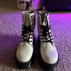 Womens Platform White Doc Marten Boots